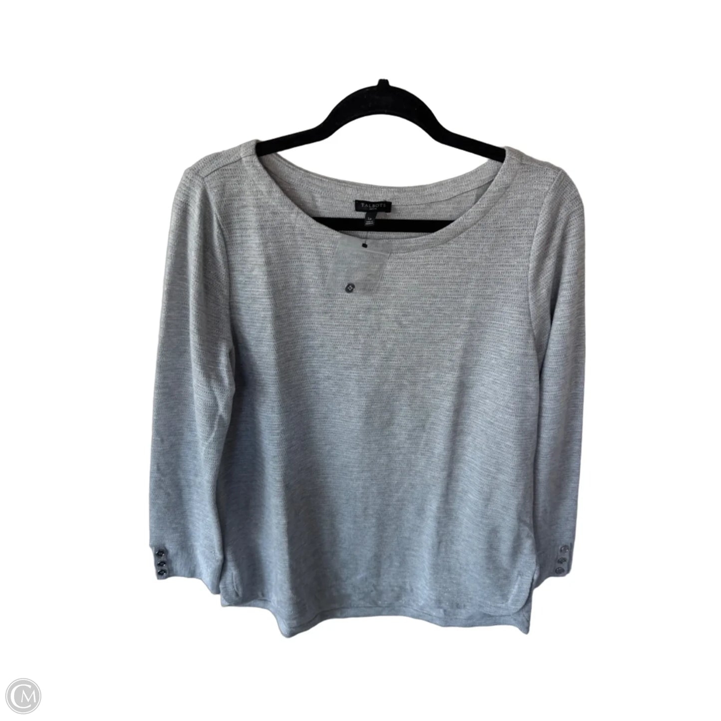 Top Long Sleeve By Talbots In Silver, Size: Lp