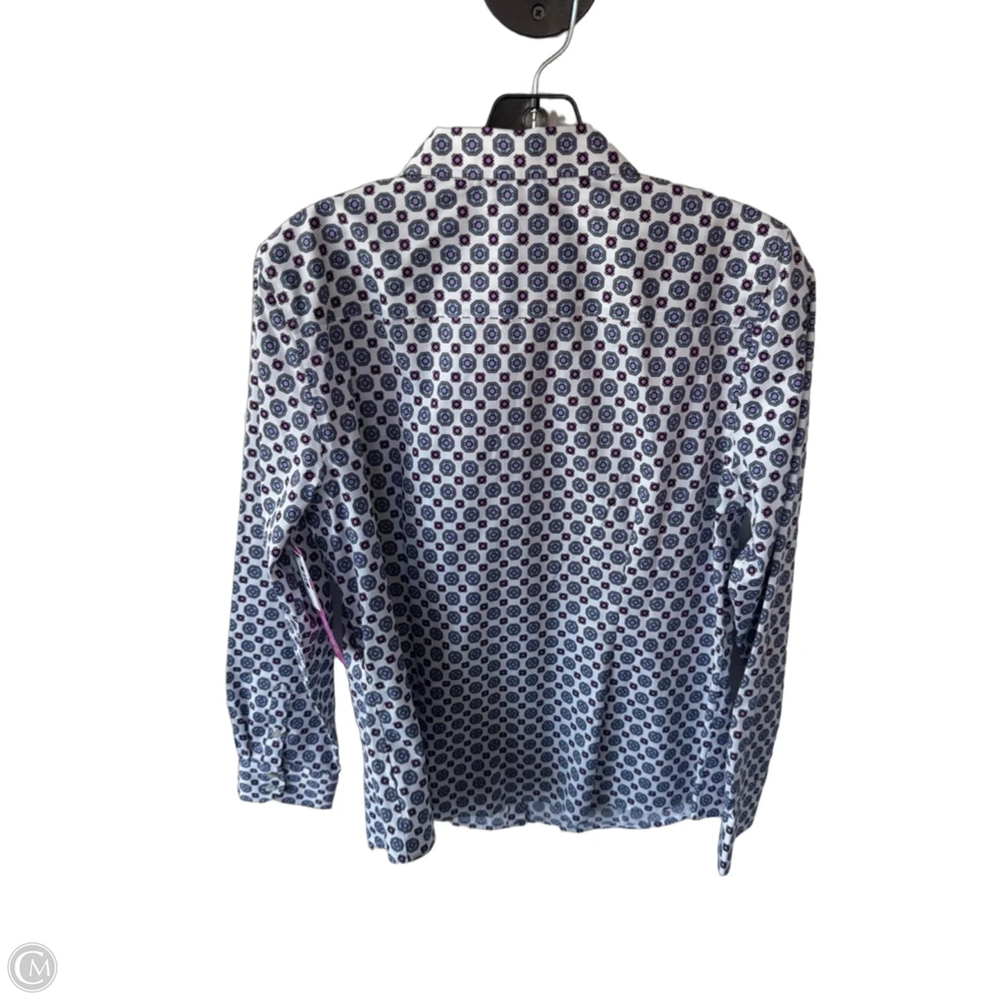 Top Long Sleeve By Talbots In Purple & White, Size: M