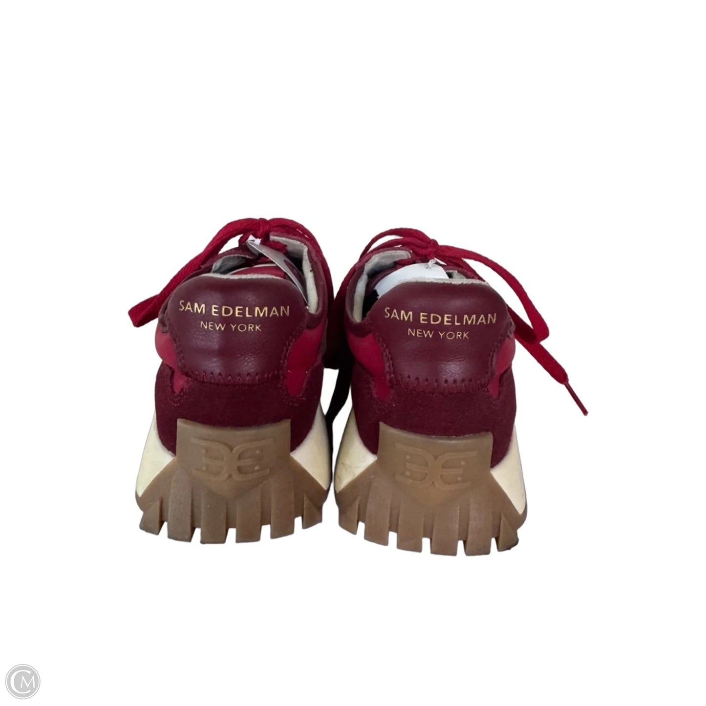 Shoes Sneakers By Sam Edelman In Red & Tan, Size: 7.5