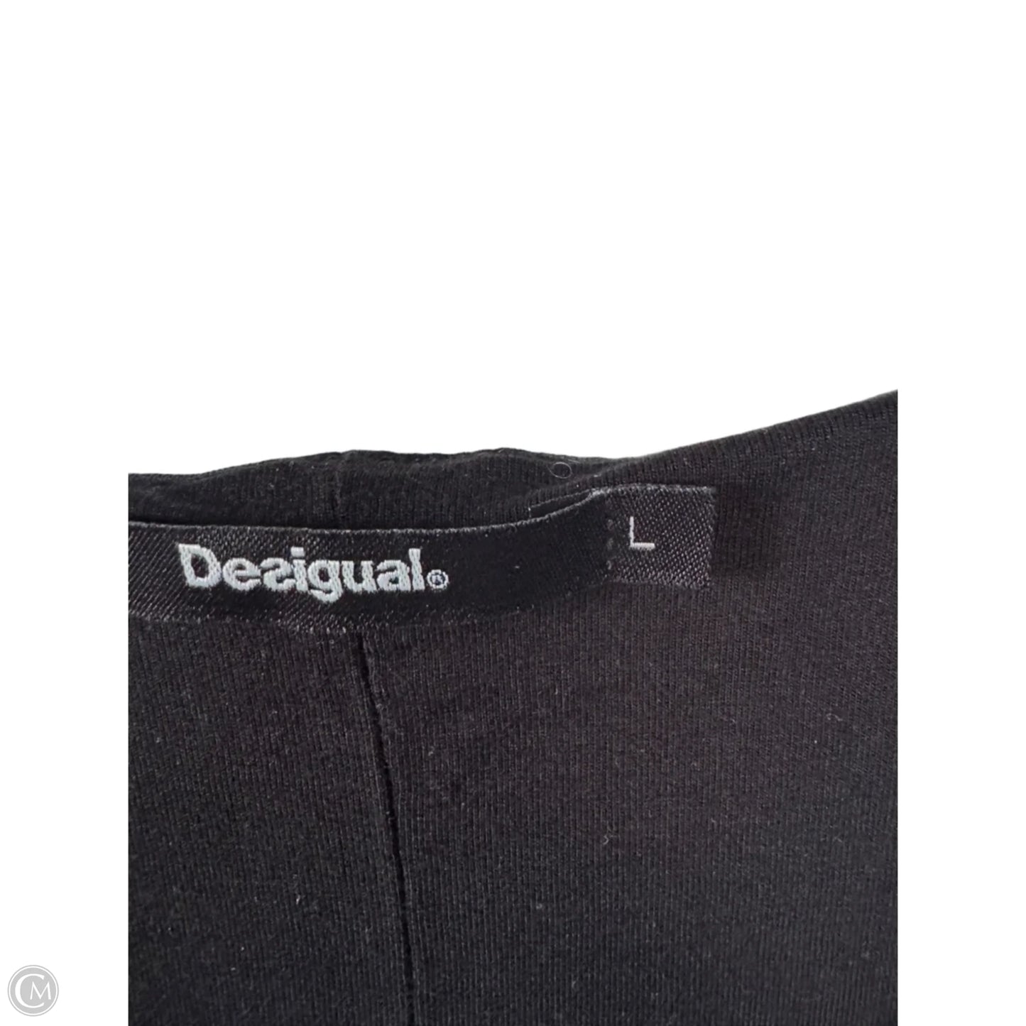 Top Short Sleeve By Desigual In Grey & Red, Size: L