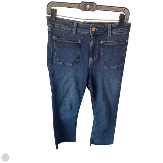 Jeans Straight By Zara In Blue Denim, Size: 4