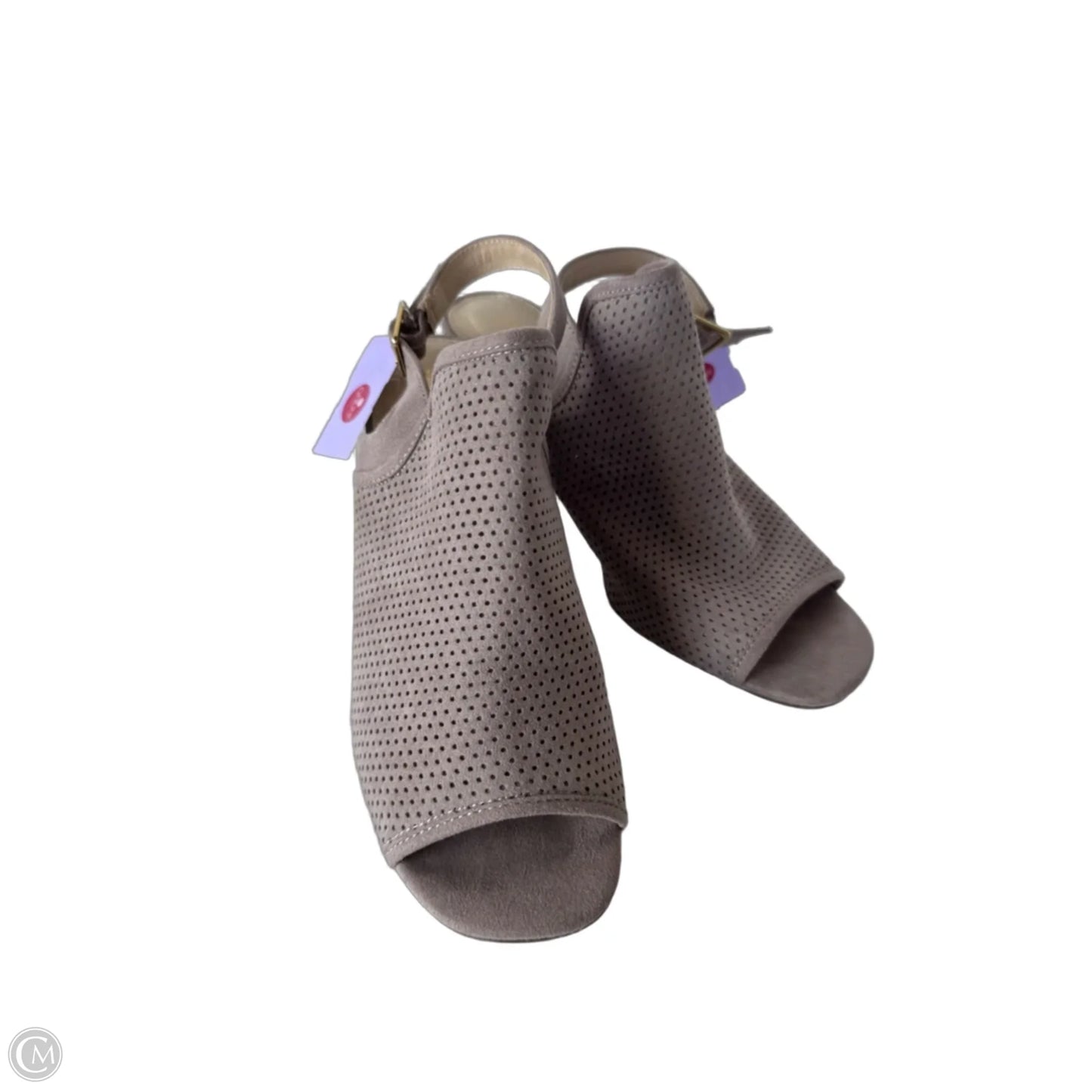 Sandals Heels Block By Liz Claiborne In Taupe, Size: 8