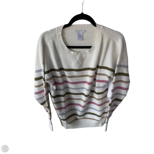 Sweater By Design History In Cream & Green, Size: L