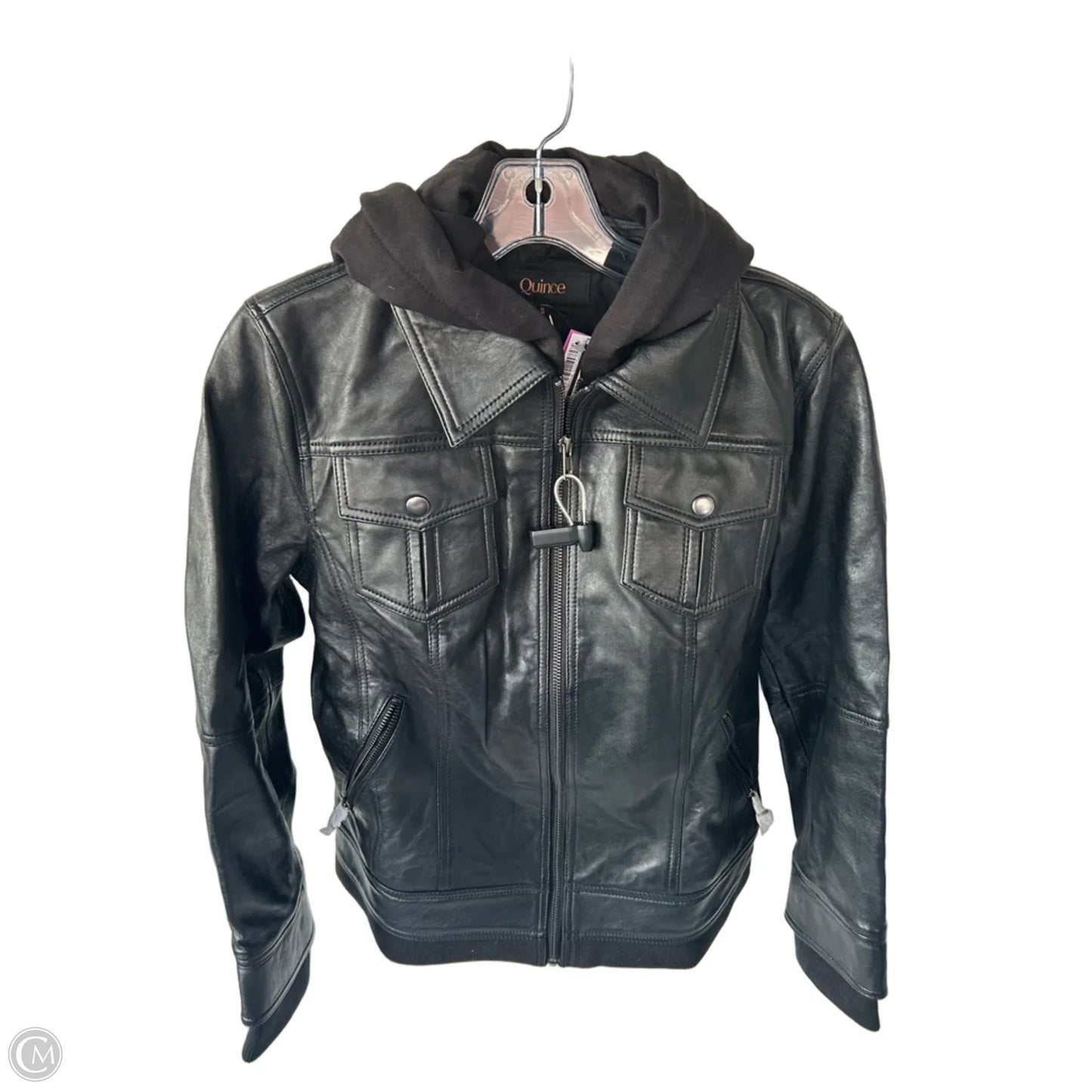 Jacket Leather By Quince In Black, Size: S