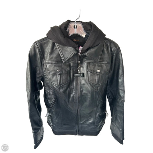 Jacket Leather By Quince In Black, Size: S