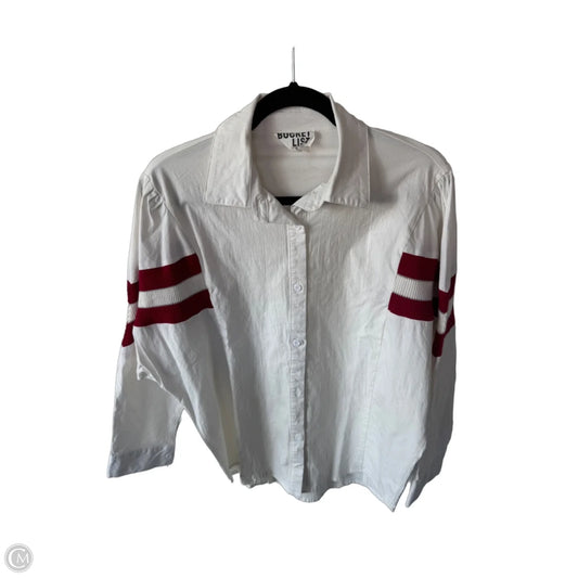 Top Long Sleeve By Bucketlist In Red & White, Size: M