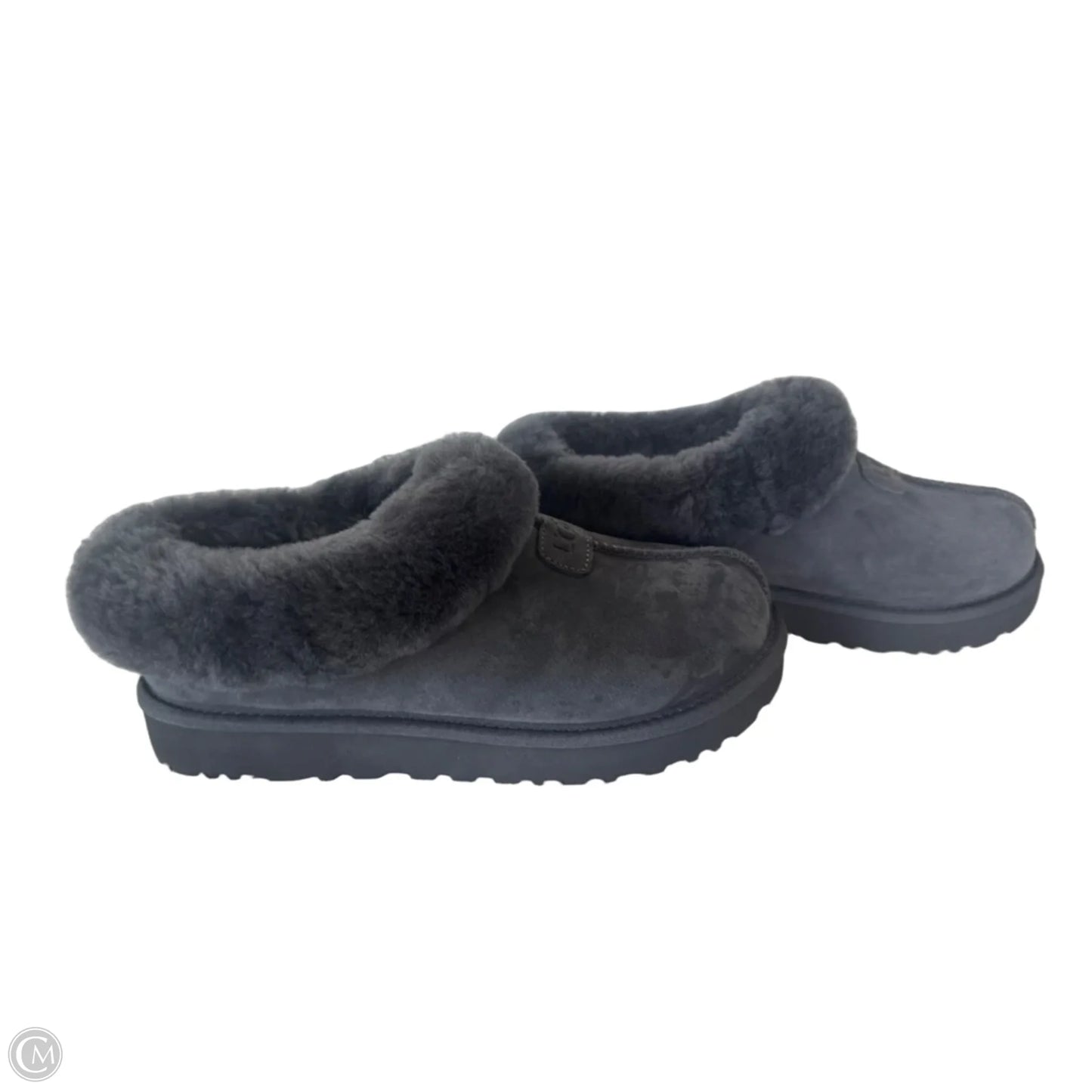 Slippers Designer By Ugg In Grey, Size: 9