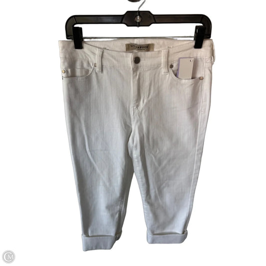 Jeans Cropped By Liverpool In White Denim, Size: 4