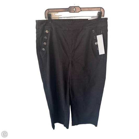 Jeans Wide Leg By Chicos In Black Denim, Size: 14