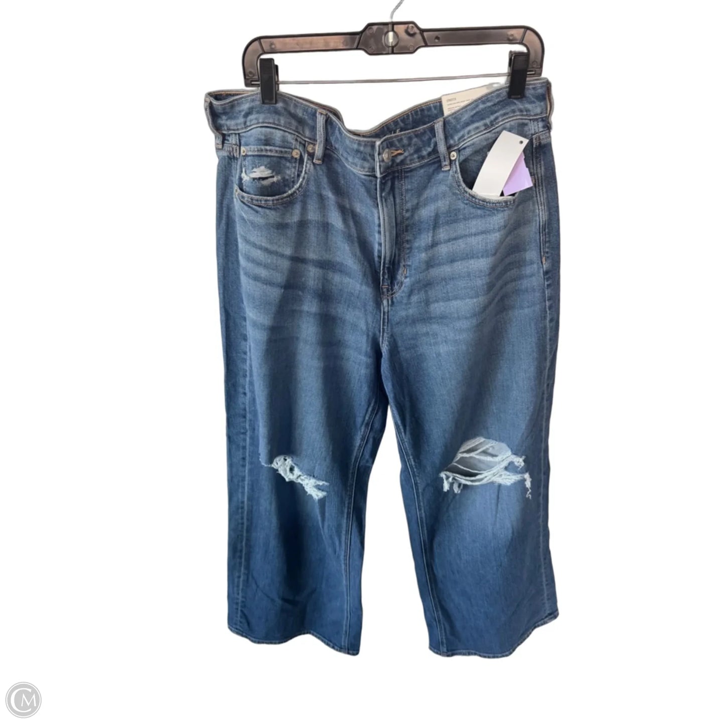 Jeans Wide Leg By American Eagle In Blue Denim, Size: 16