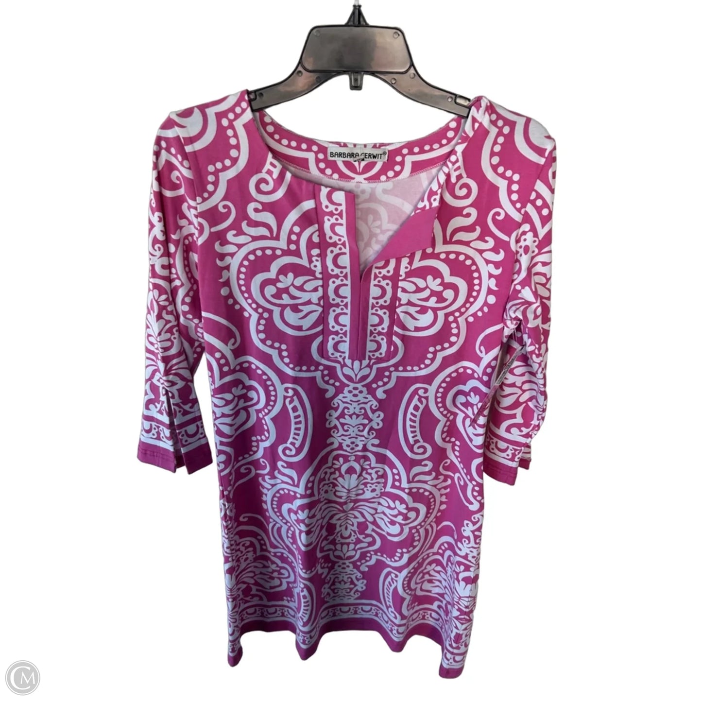 Dress Casual Short By Cmc In Pink & White, Size: M