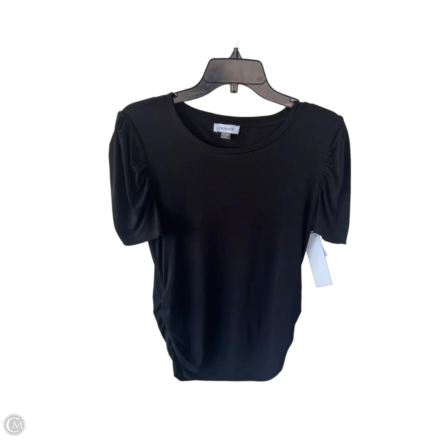 Top Short Sleeve By Calvin Klein In Black, Size: L