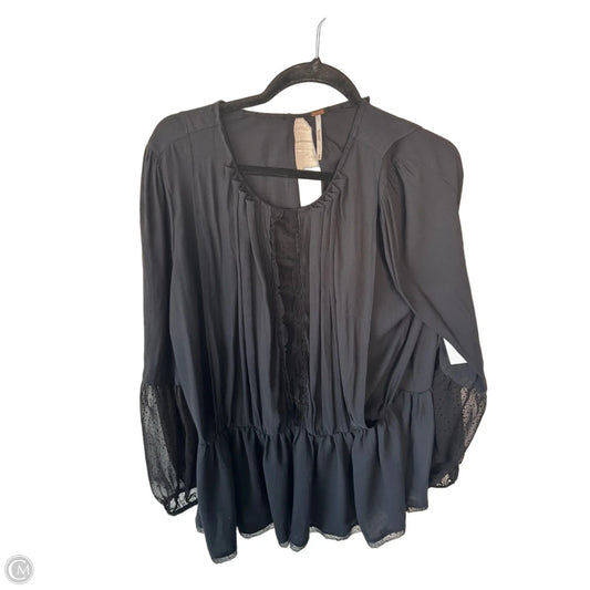 Top Long Sleeve By Free People In Black, Size: M