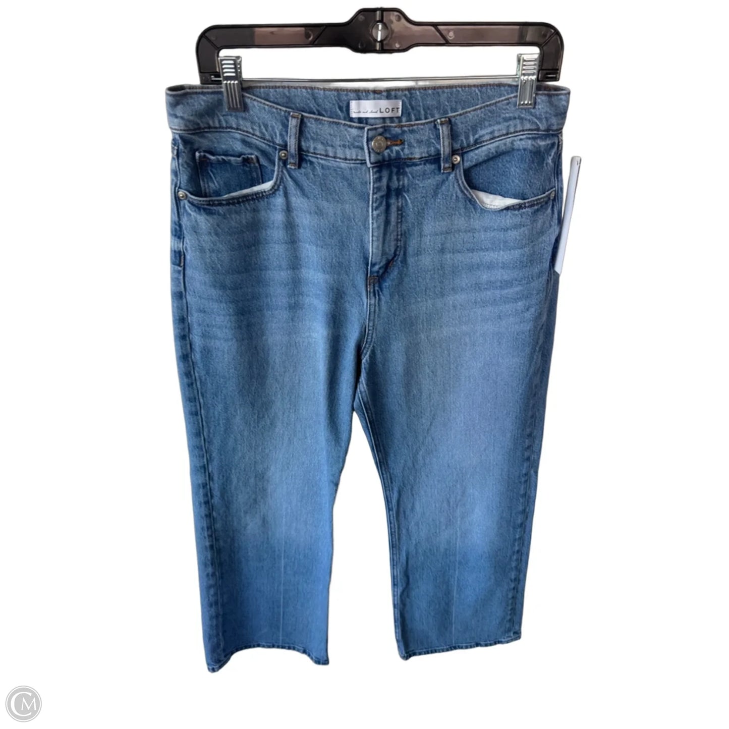 Jeans Wide Leg By Loft In Blue Denim, Size: 8p