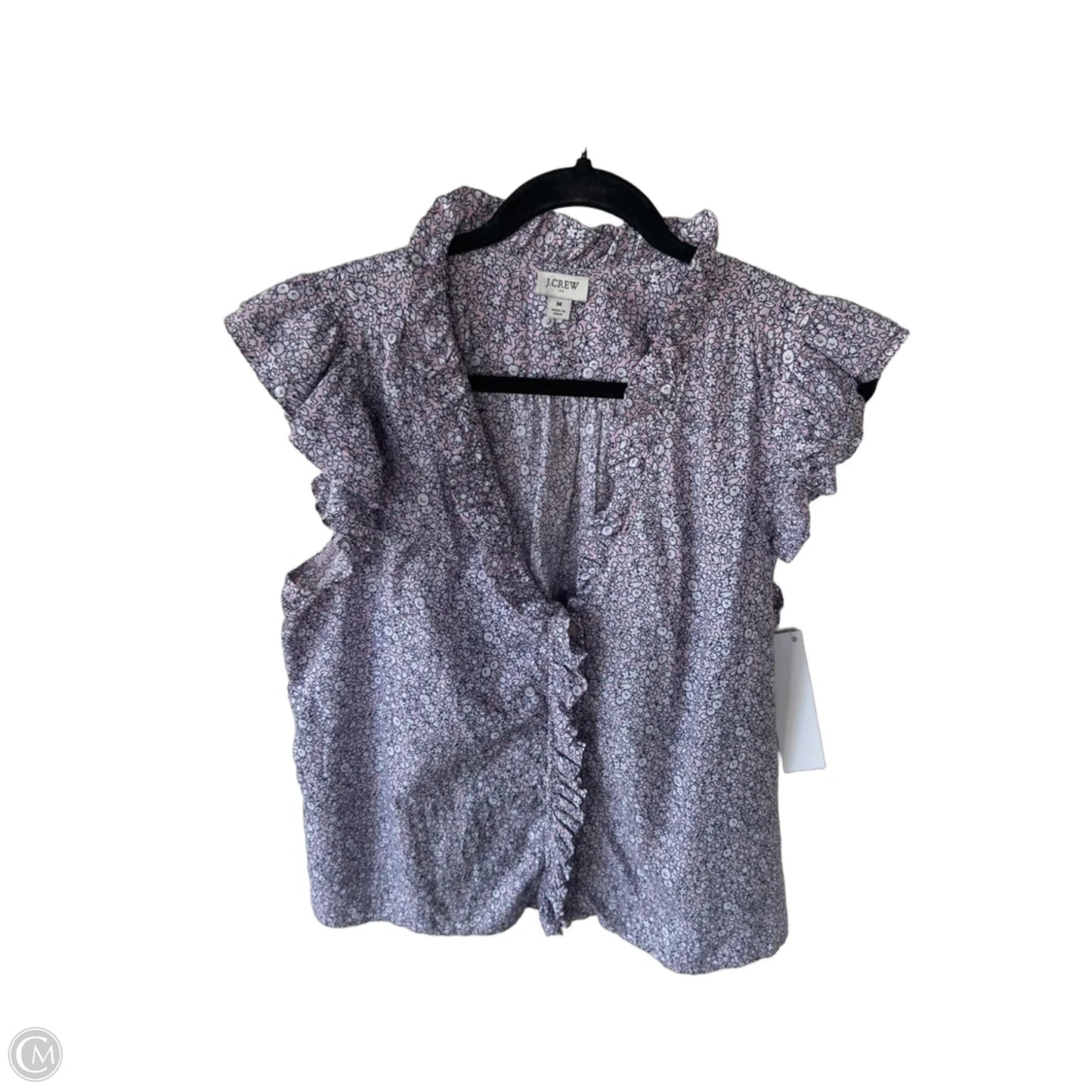 Top Short Sleeve By J. Crew In Blue & Pink, Size: M