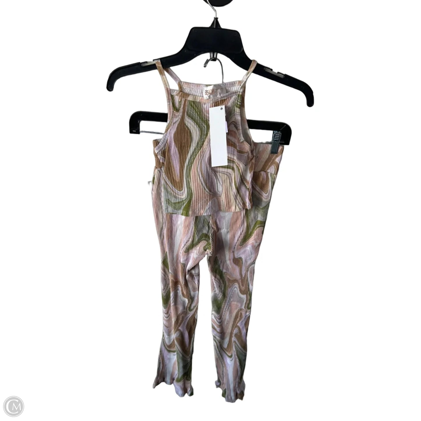 Pants Set 2pc By Beach Riot In Brown & Green, Size: S