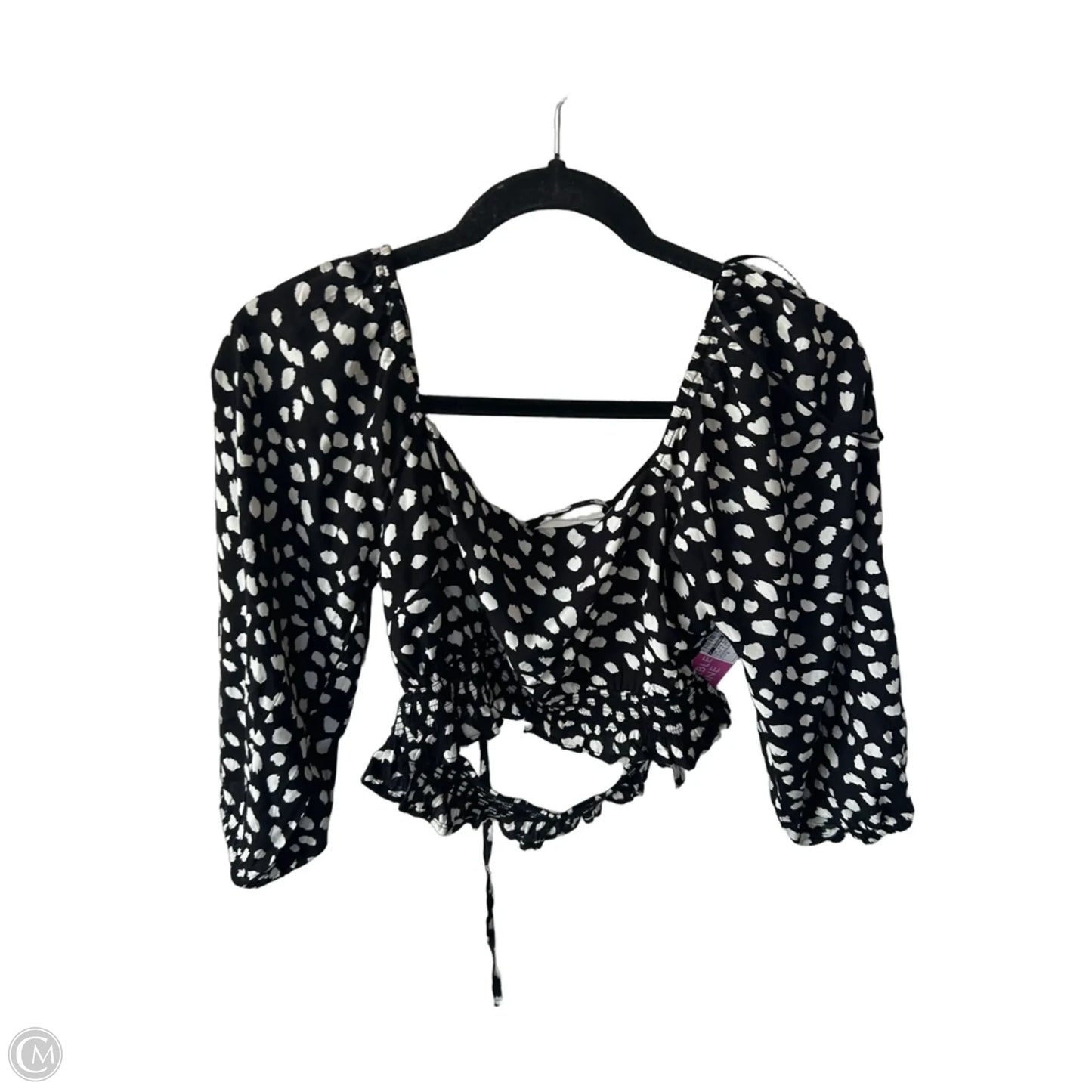 Top 3/4 Sleeve By Clothes Mentor In Black & Cream, Size: S