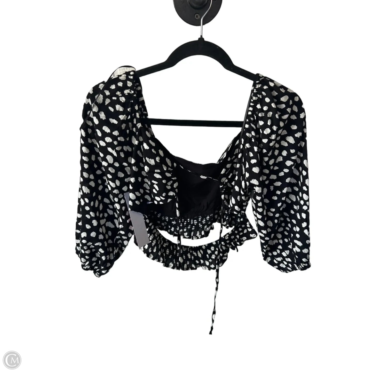 Top 3/4 Sleeve By Clothes Mentor In Black & Cream, Size: S