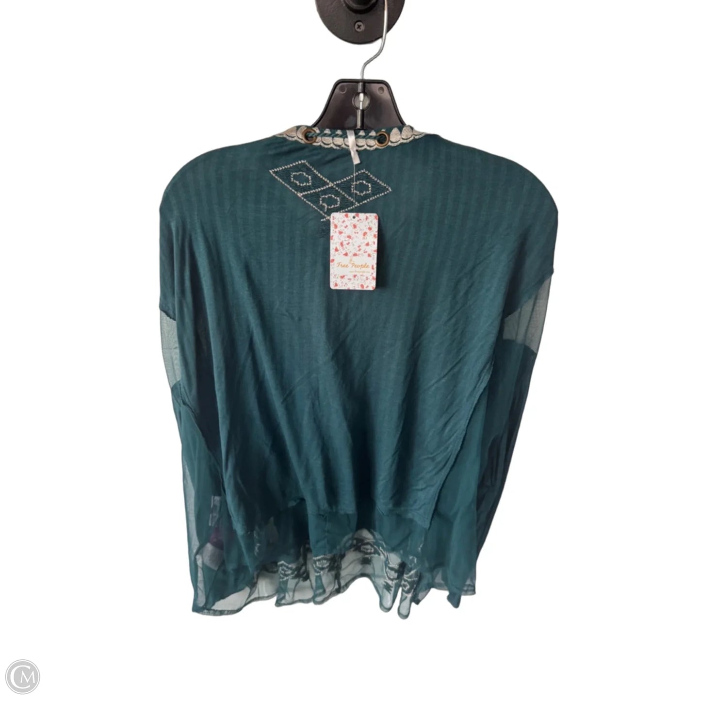 Top 3/4 Sleeve By Free People In Green & Tan, Size: Xs