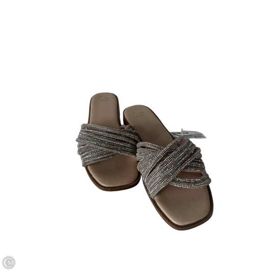 Sandals Flats By A New Day In Silver, Size: 8.5