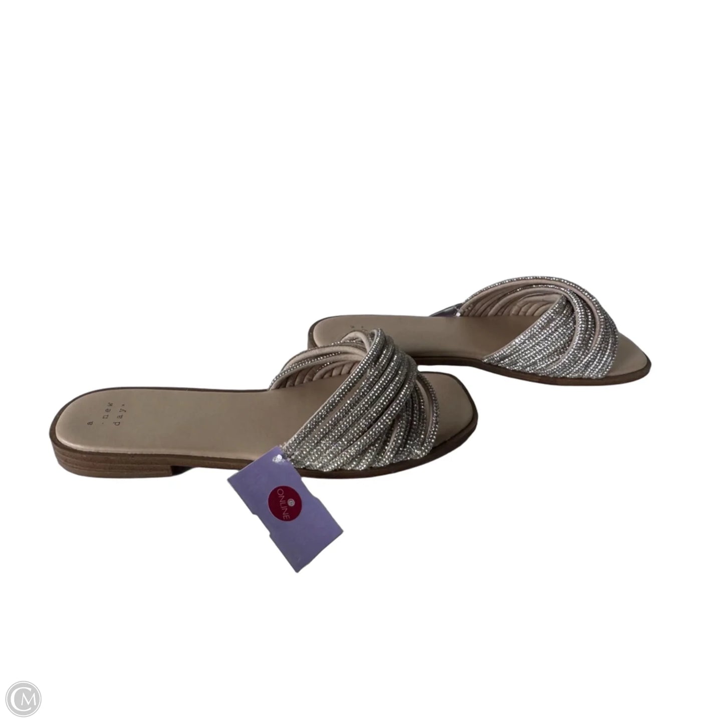 Sandals Flats By A New Day In Silver, Size: 8.5