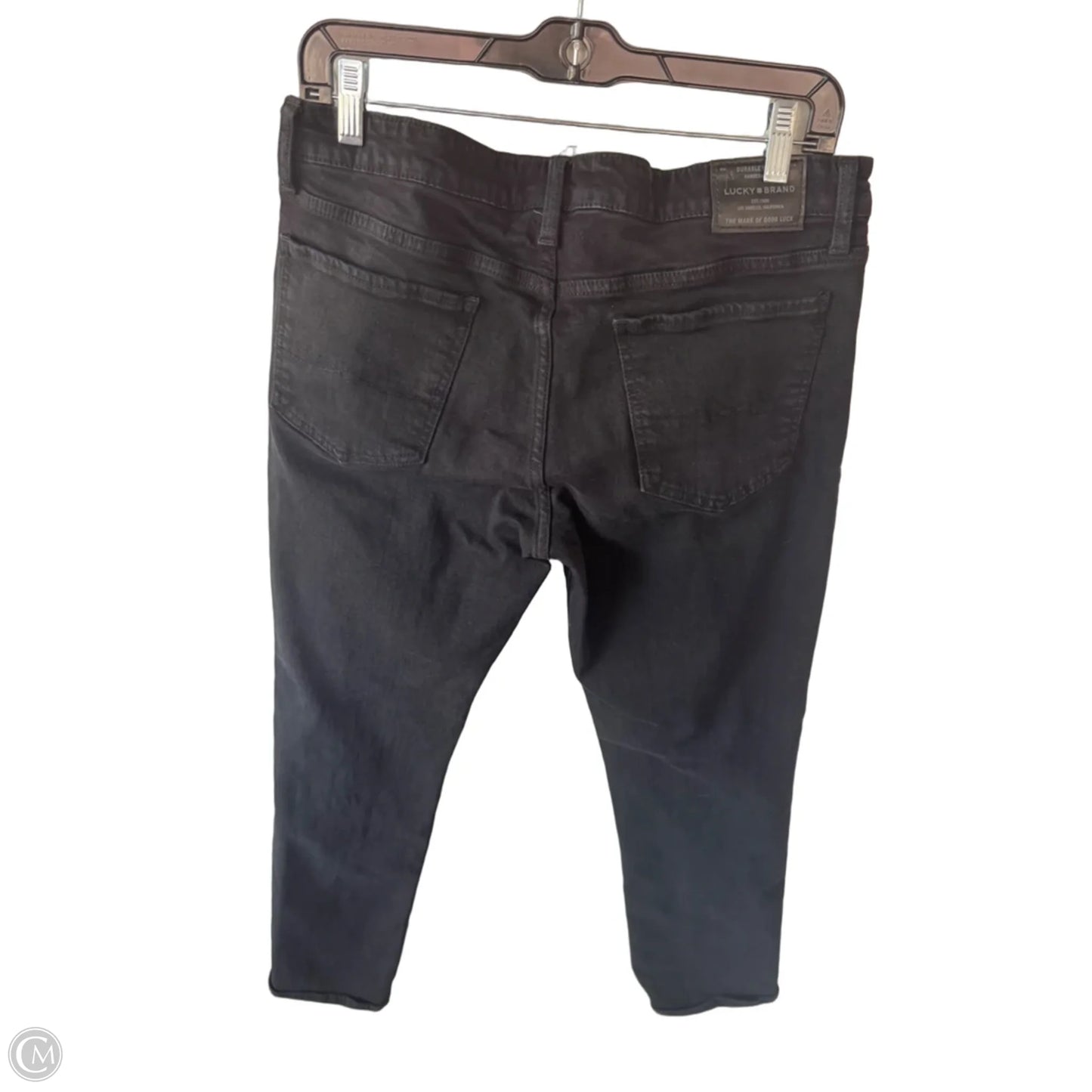 Jeans Straight By Lucky Brand In Black Denim, Size: 12