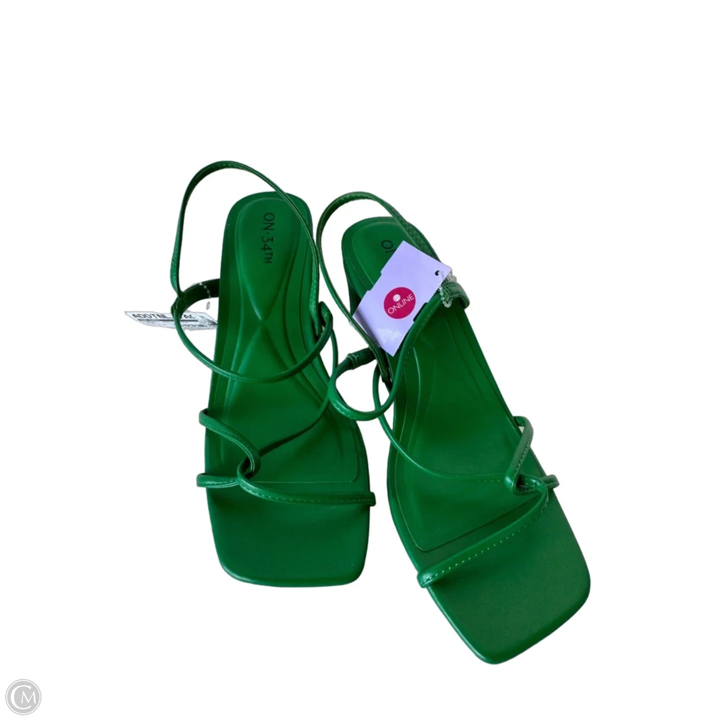 Sandals Heels Block By On 34th In Green, Size: 7.5