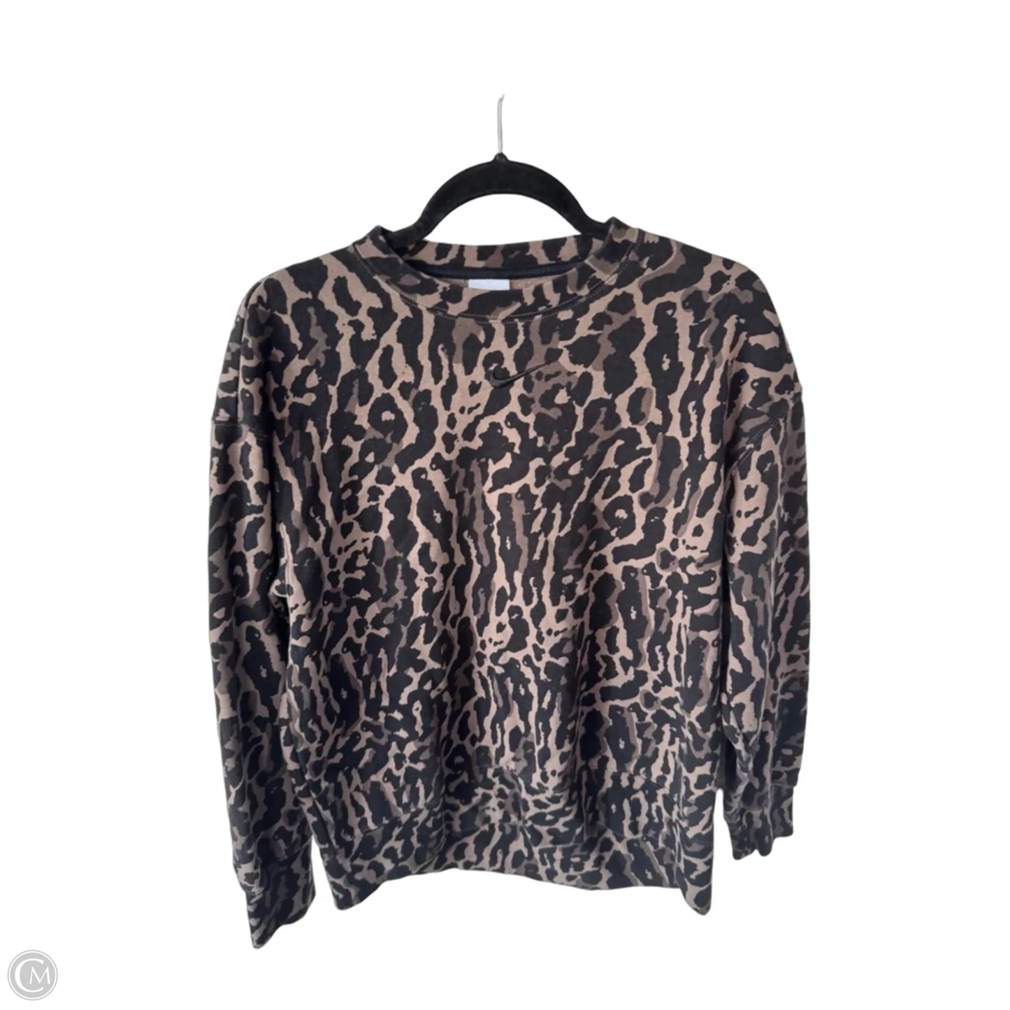 Athletic Sweatshirt Crewneck By Nike In Animal Print, Size: Xs