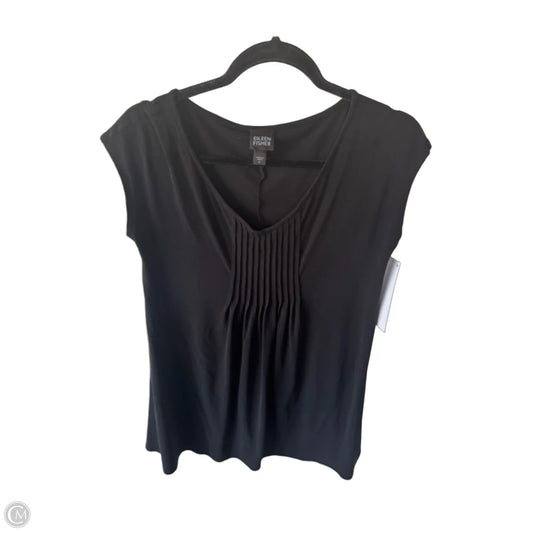 Top Short Sleeve By Eileen Fisher In Black, Size: S