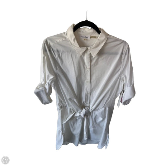Tunic 3/4 Sleeve By Calvin Klein In White, Size: L