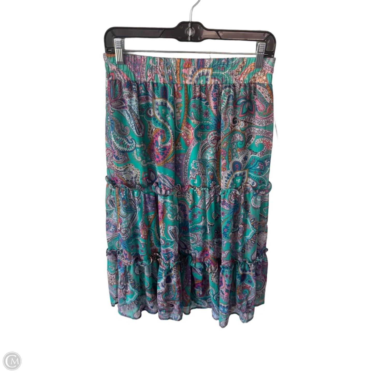 Skirt Midi By Tamara H In Blue & Pink, Size: 8