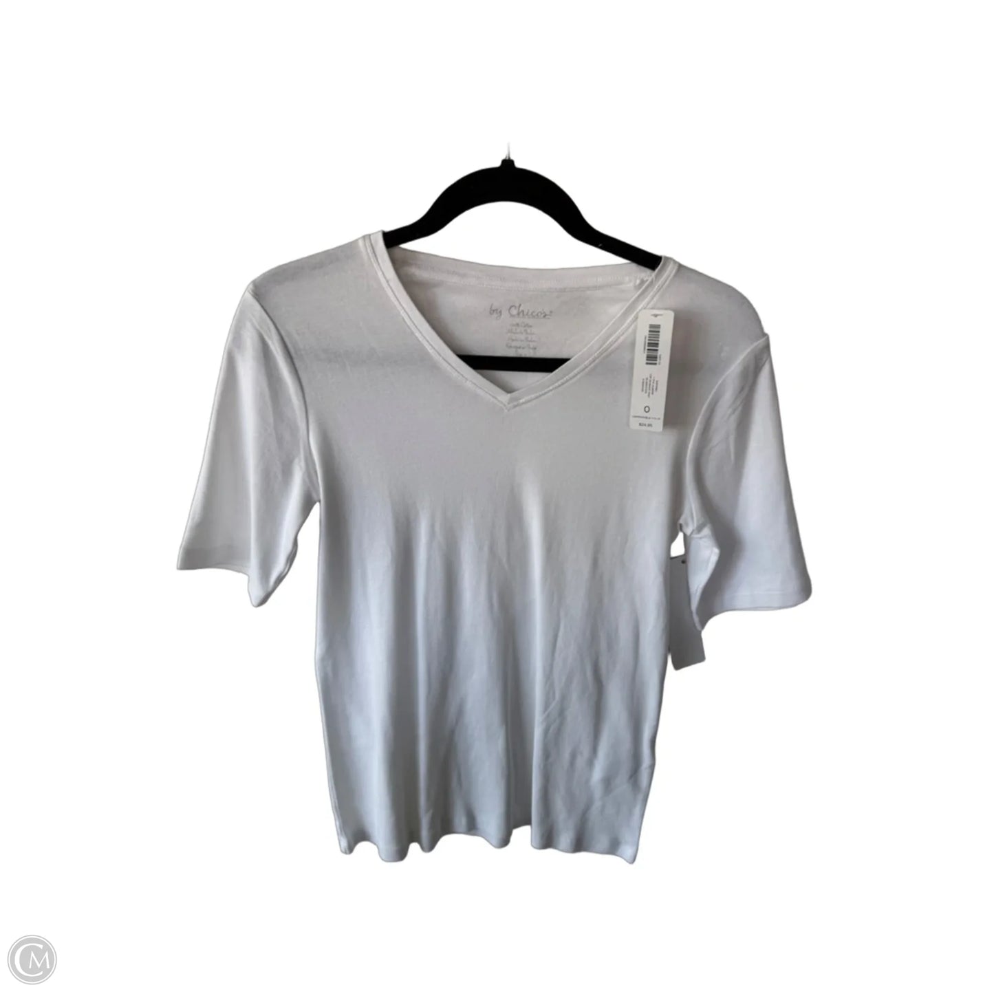 Top Short Sleeve Basic By Chicos In White, Size: S