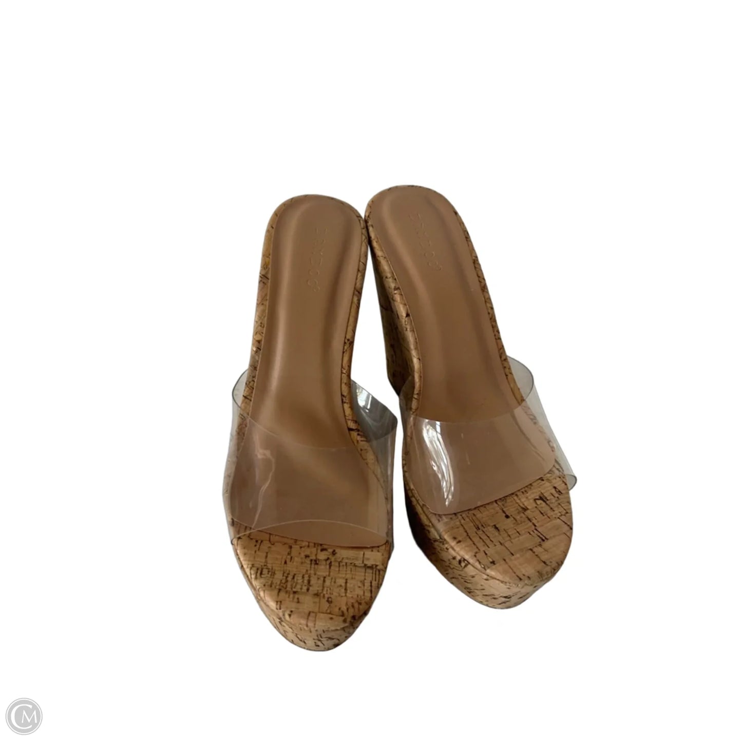 Sandals Heels Wedge By Bamboo In Tan, Size: 10