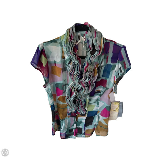 Top Short Sleeve By Lapis In Blue & Purple, Size: L