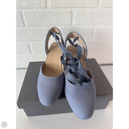 Shoes Heels Wedge By Abeo In Blue & Tan, Size: 9.5