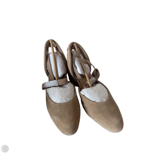 Shoes Heels Wedge By Abeo In Tan, Size: 9.5