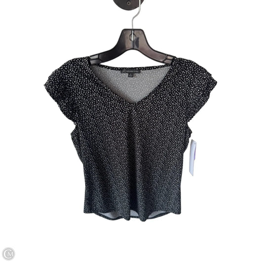 Top Short Sleeve By Adrianna Papell In Black & White, Size: S