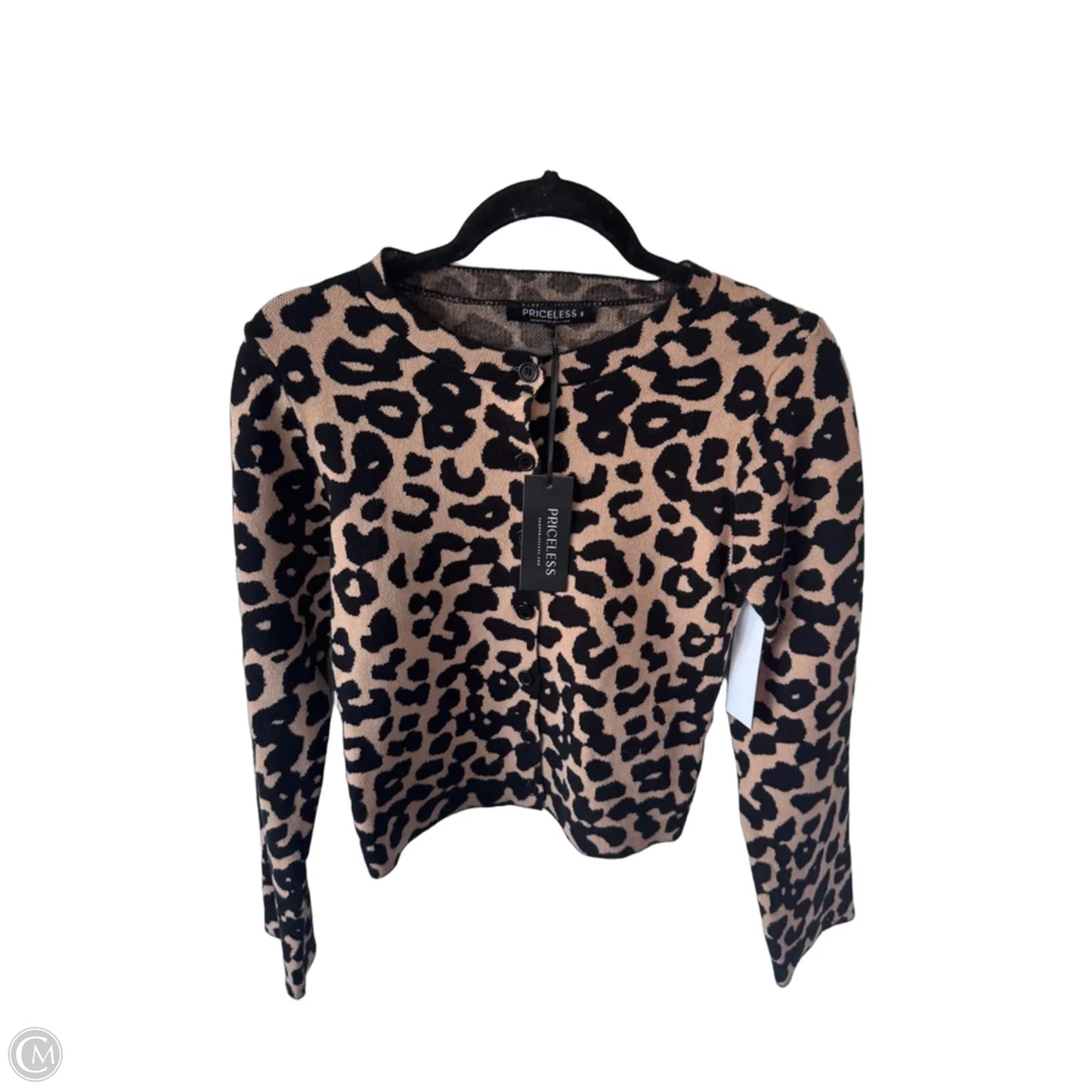 Sweater Cardigan By Clothes Mentor In Animal Print, Size: S