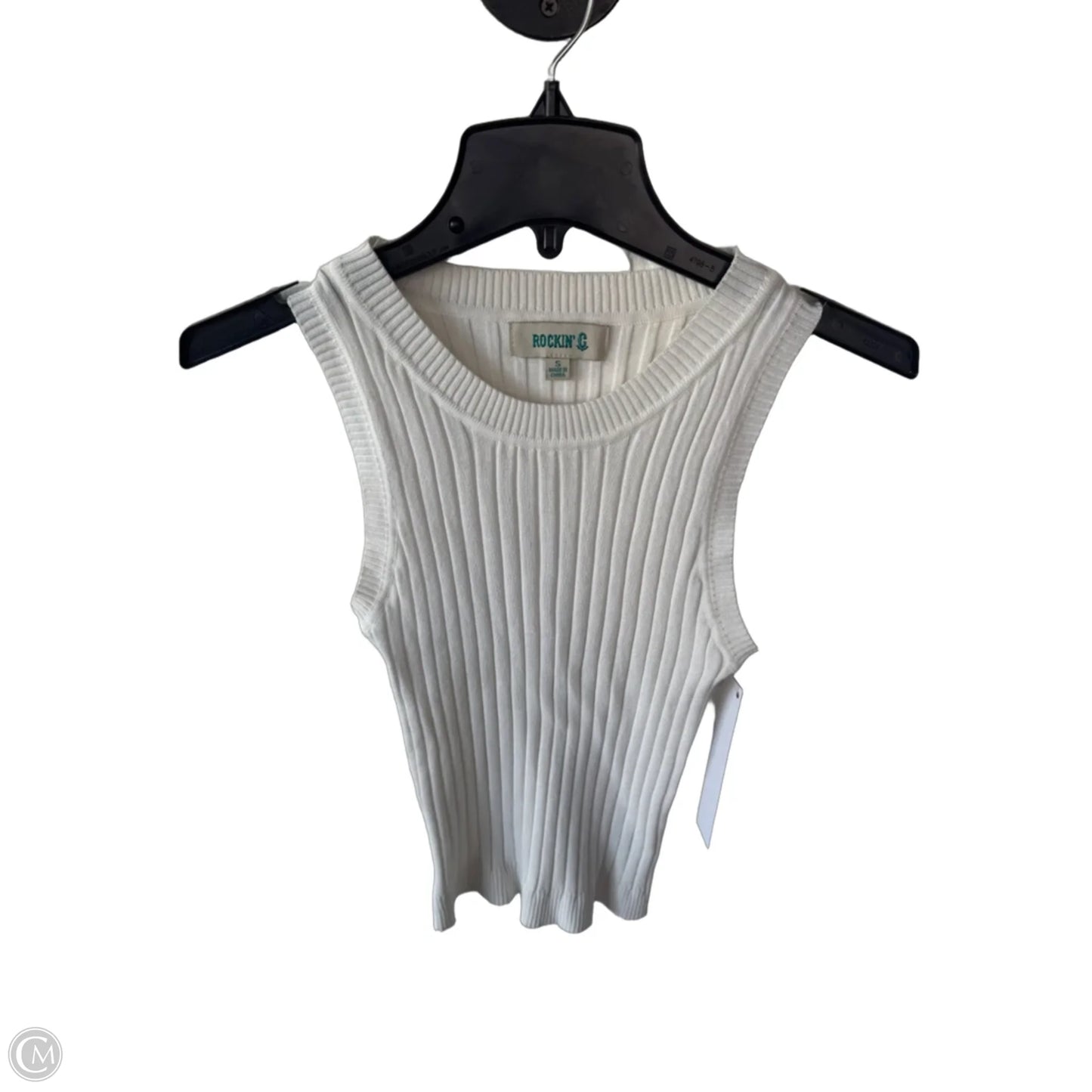 Vest Sweater By Clothes Mentor In White, Size: S