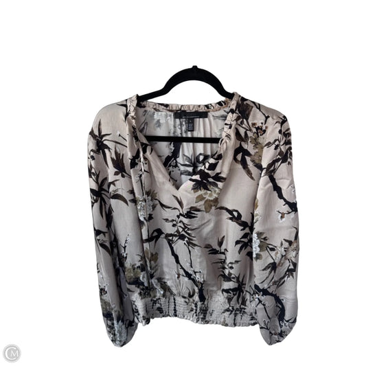 Top Long Sleeve By White House Black Market In Brown & Tan, Size: L