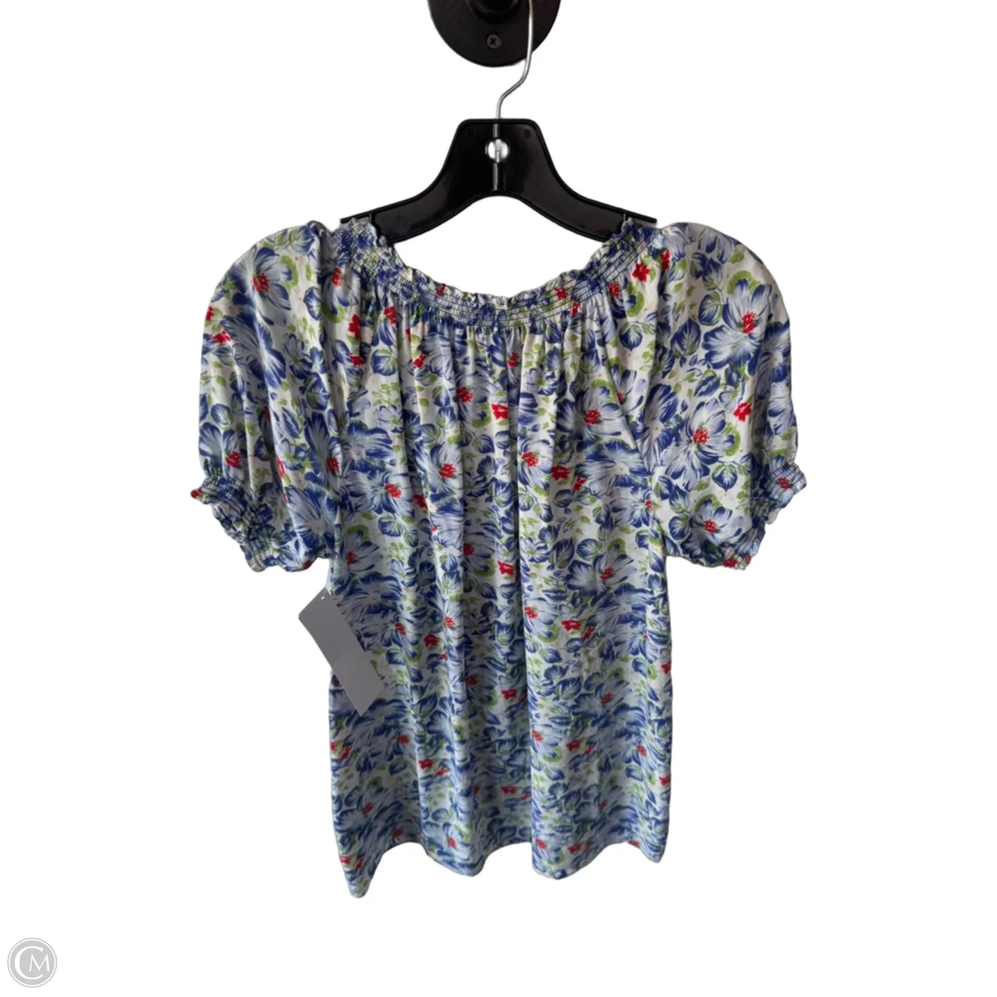 Top Short Sleeve By Joie In Blue & Green, Size: M