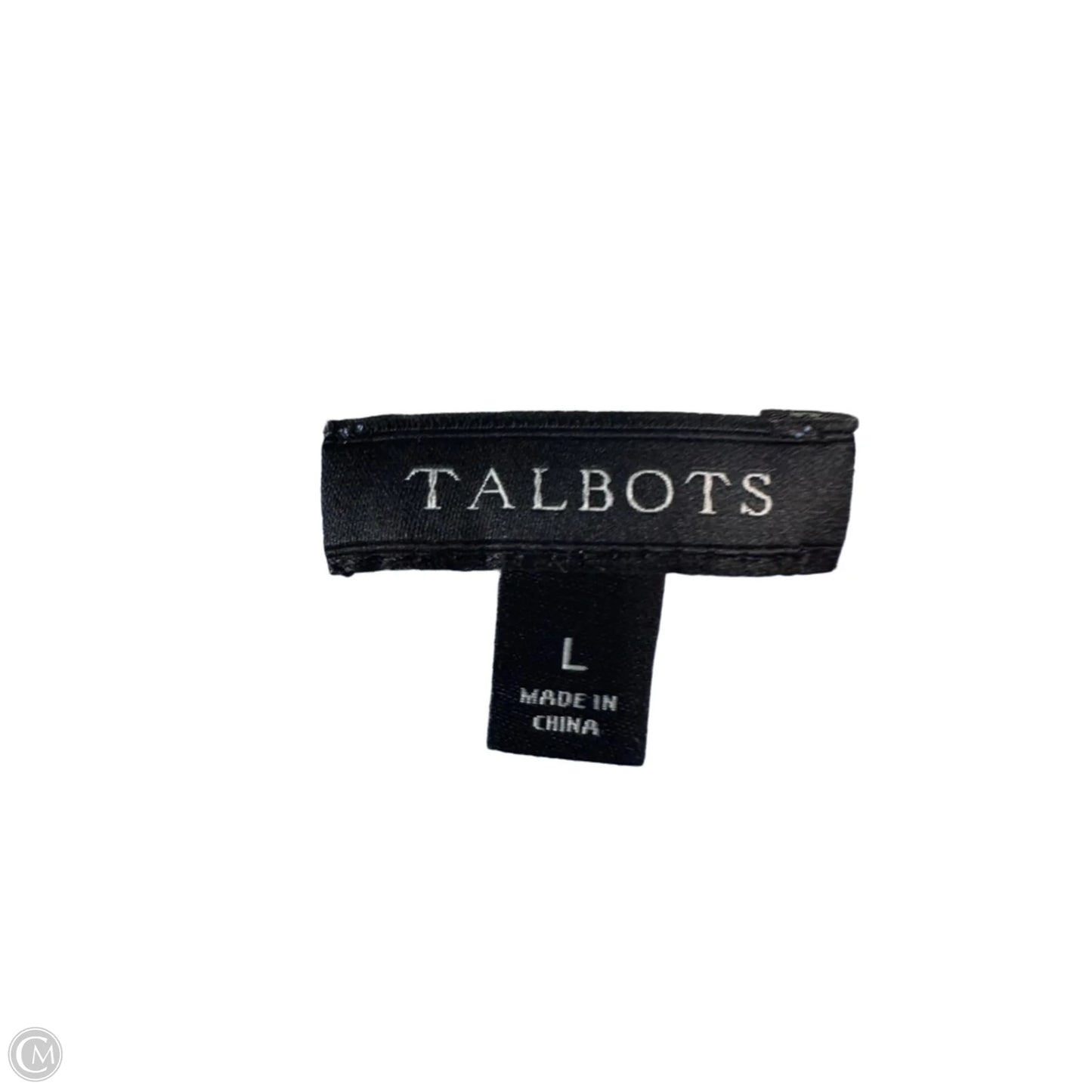 Sweater Cardigan By Talbots In Blue & White, Size: L