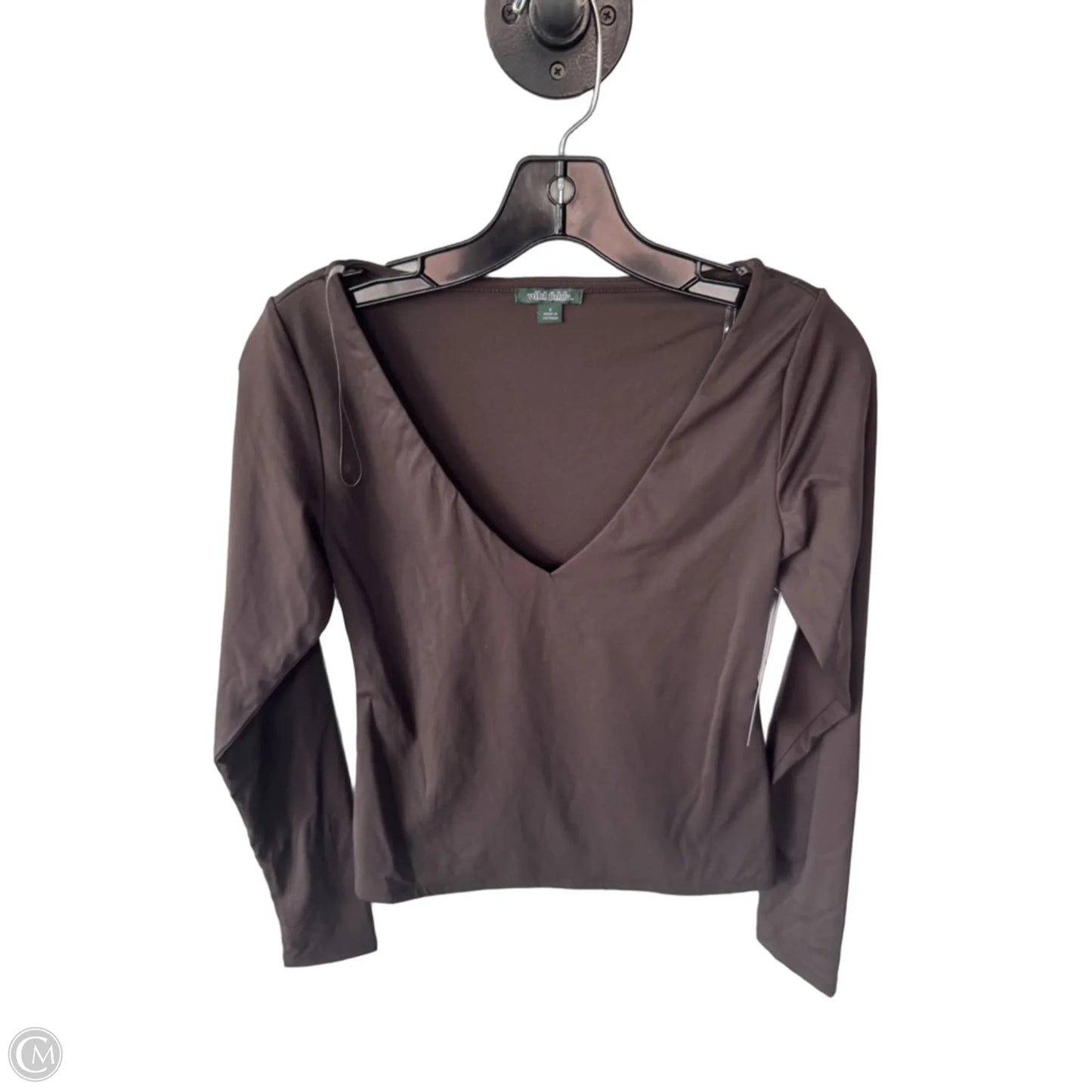 Top Long Sleeve Basic By Wild Fable In Brown, Size: S