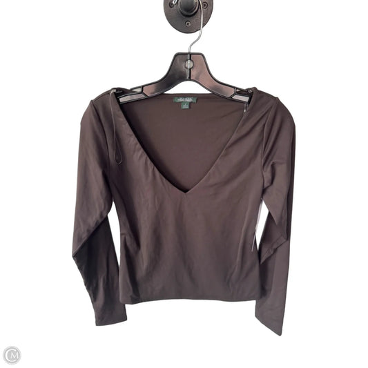 Top Long Sleeve Basic By Wild Fable In Brown, Size: S