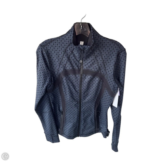 Athletic Jacket By Lululemon In Black & Blue, Size: M