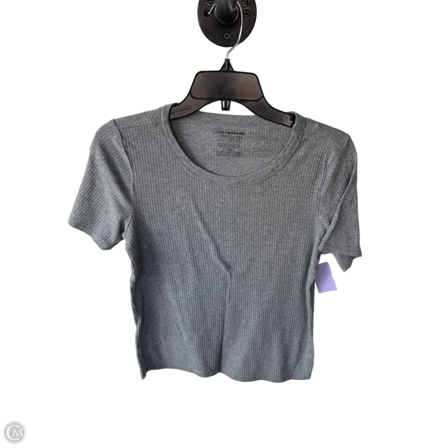 Top Short Sleeve Basic By Lucky Brand In Grey, Size: L