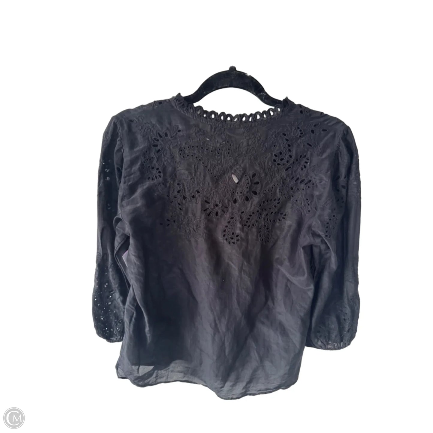 Top 3/4 Sleeve By White House Black Market In Black, Size: S
