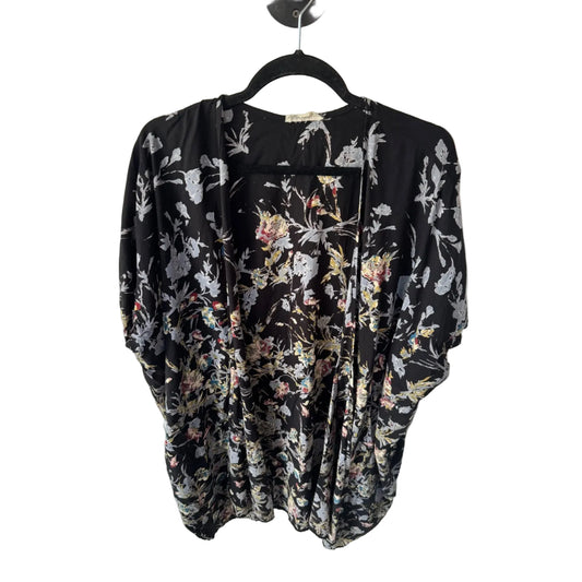 Kimono By Clothes Mentor In Black & Blue, Size: L