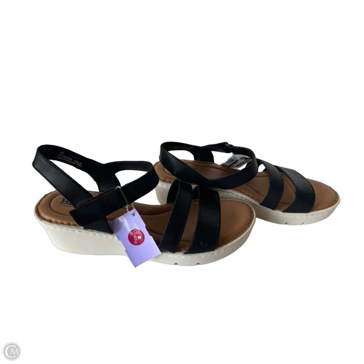 Sandals Heels Wedge By Born In Black & White, Size: 9