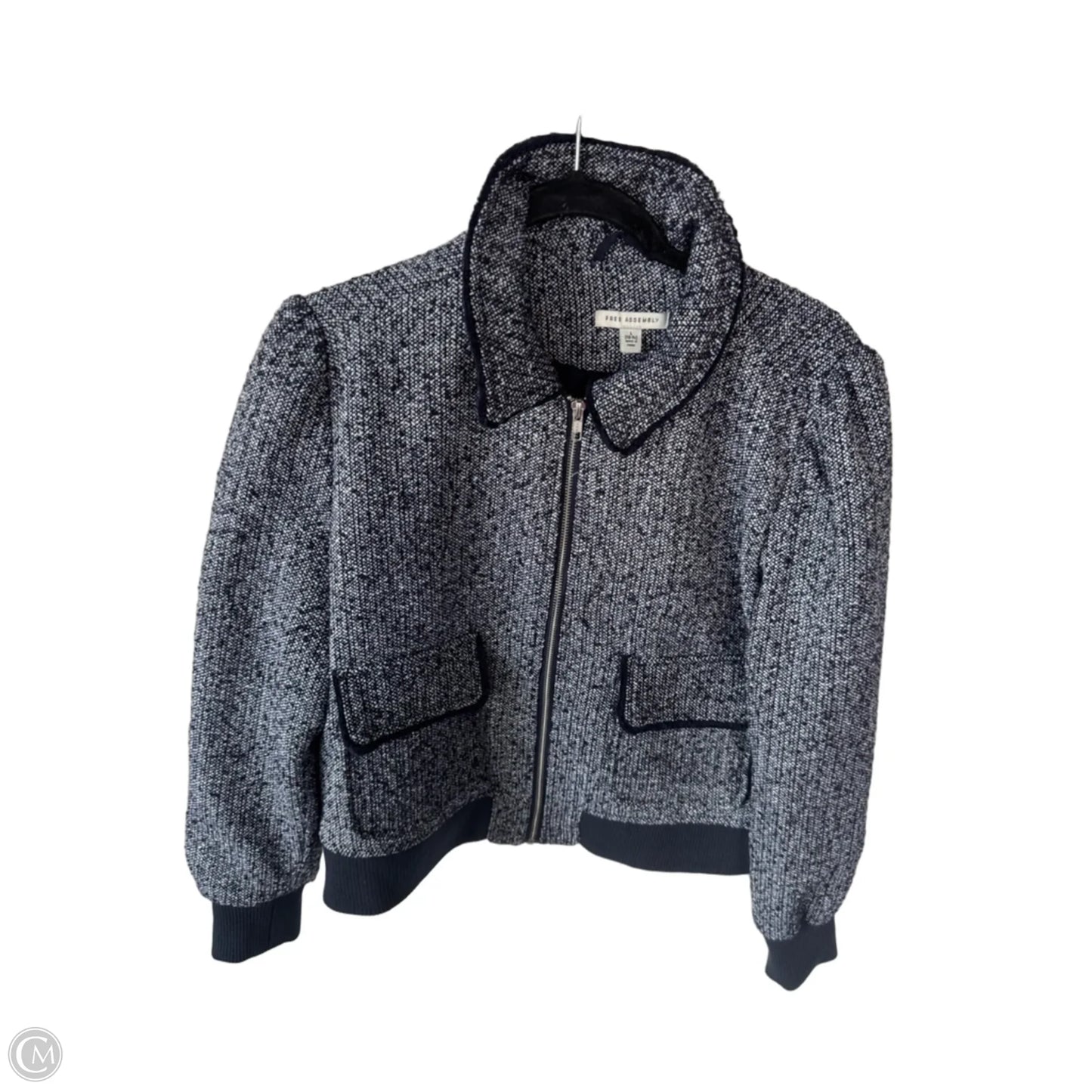 Jacket Other By Free Assembly In Blue & White, Size: L